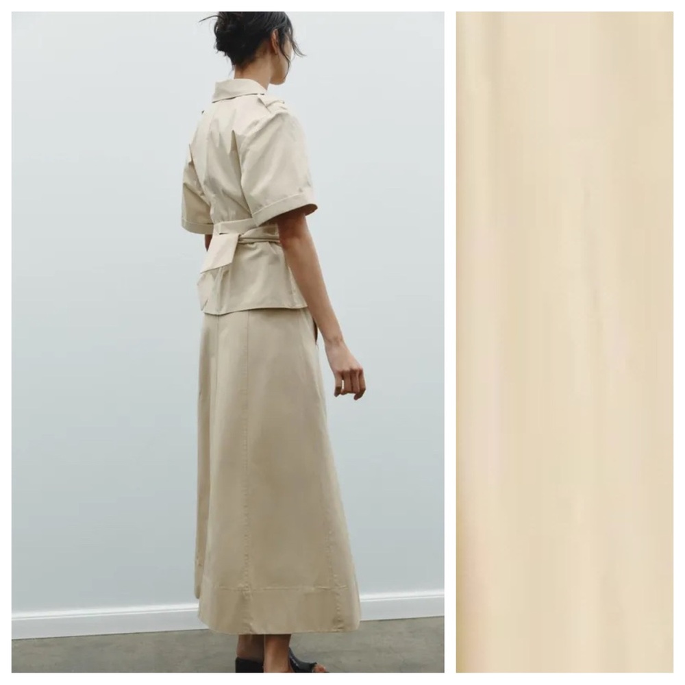 Zara Beige Double-Breasted Midi Skirt - Picture 4 of 10